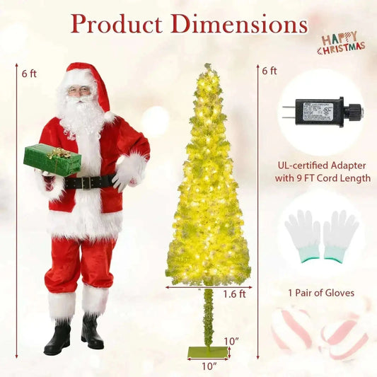 5/6/7 FT Whimsical Christmas Tree with Bendable Top and 216/290/366 Branch Cartsfy Inc.