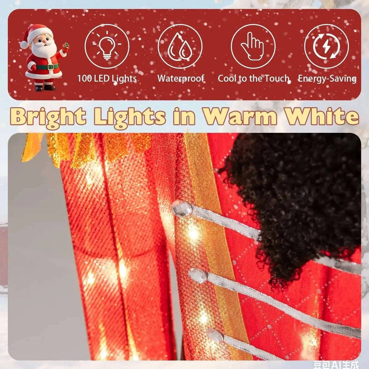 5 FT Lighted Christmas Nutcracker with Glitter Sword for Outdoor Cartsfy Inc.