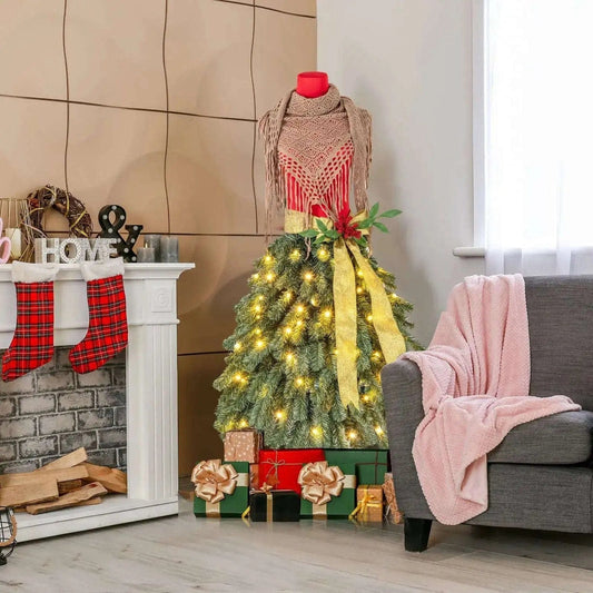 5 FT Pre-lit Mannequin Artificial Christmas Tree Dress Form Xmas Tree Cartsfy Inc.