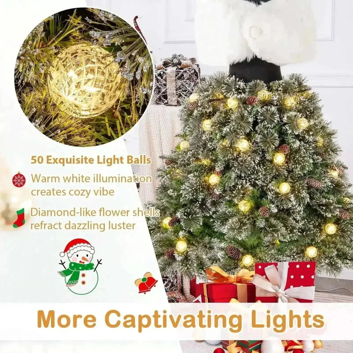 5 FT Pre-lit Mannequin Artificial Christmas Tree Hinged Dress Form Xmas Tree with 465 Branch Tips Cartsfy Inc.