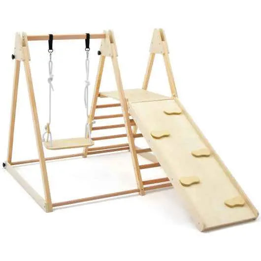 5-in-1 Indoor Jungle Gym Foldable Climber Playset with Fun Slide and Adjustable Swing Cartsfy Inc.