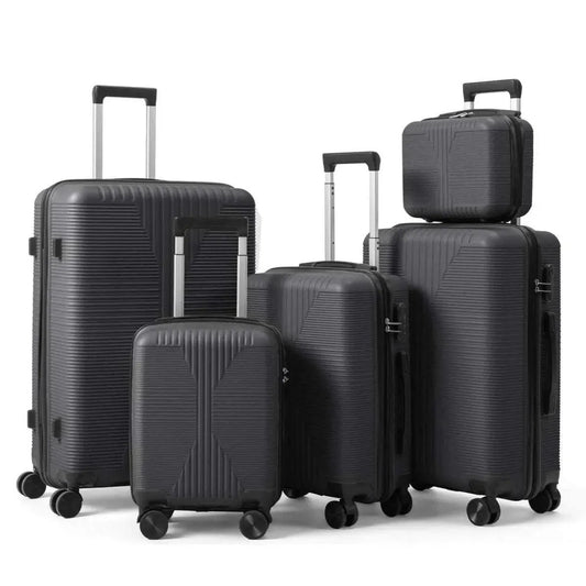 5-Piece Lightweight Luggage Set with Lock – 12/16/20/24/28 Inch DailySale White Gray White-Gray-
