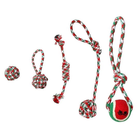 5-Pieces: Christmas Dog Rope Chew Toys DailySale Default Title Default Title-