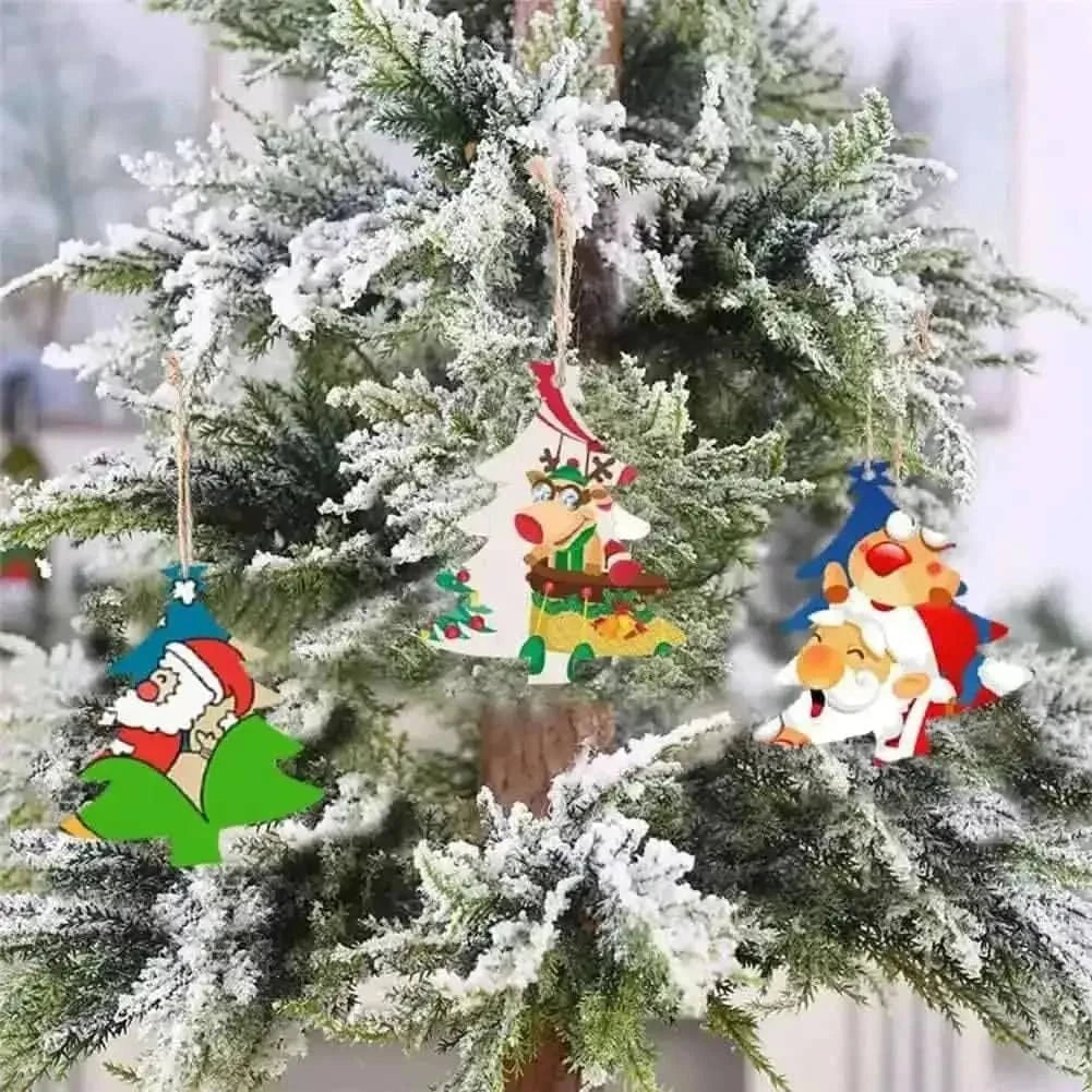 50-Pieces: Wooden Mini Christmas Tree Small Pendant Cartsfy Inc.