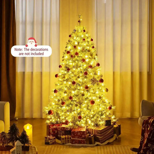 6/7.5/9 FT Artificial Christmas Tree Pre-Lit Hinged Holiday Tree with 360° Quick Power Connector Cartsfy Inc.