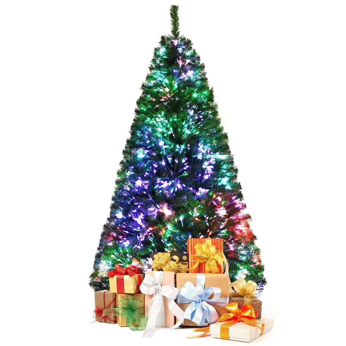 6 Feet Pre-lit Fiber Optic Artificial Christmas Tree with 617 Branch Tips Cartsfy Inc.