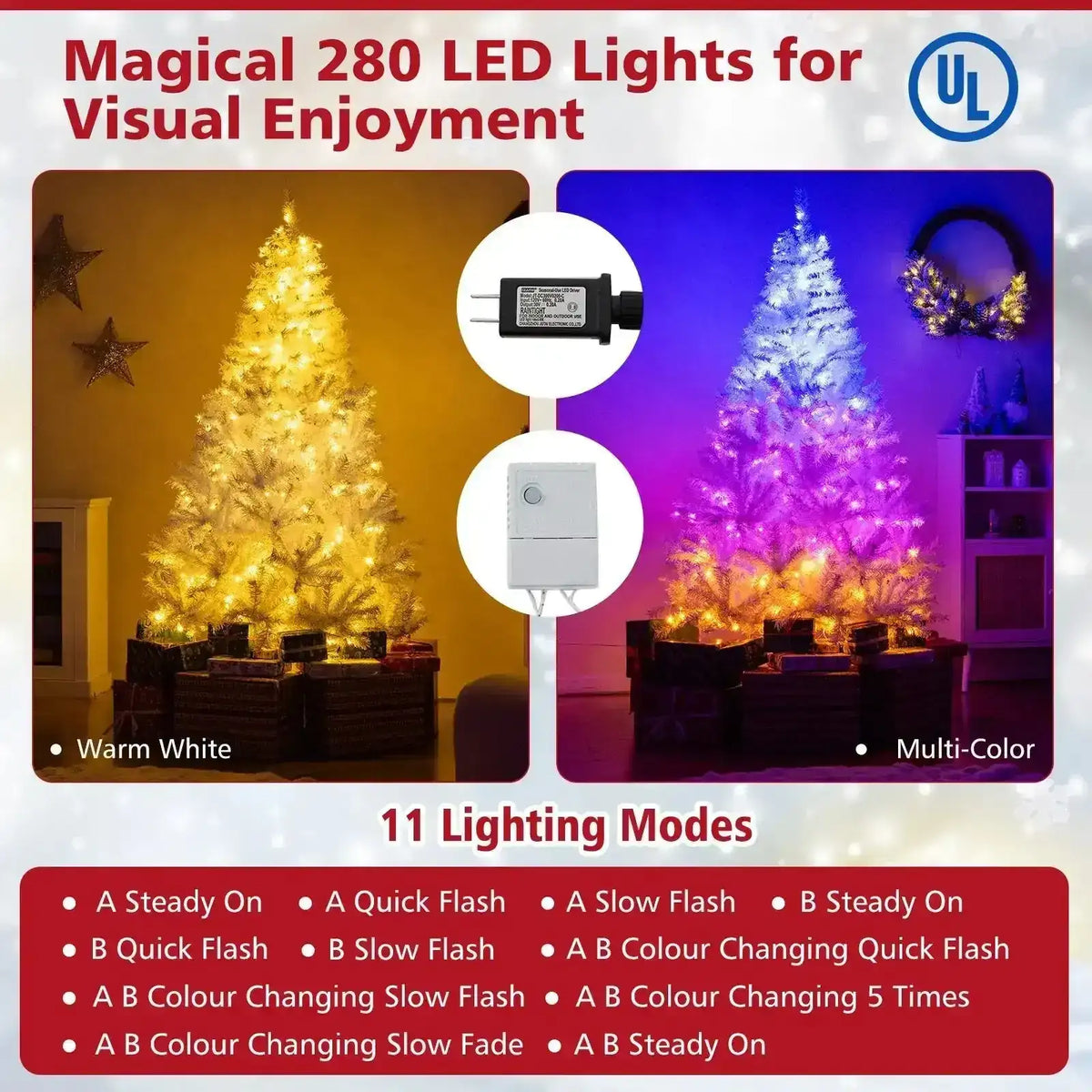 6 Ft Pre-Lit Artificial Christmas Tree with 11 Light Modes Cartsfy Inc.