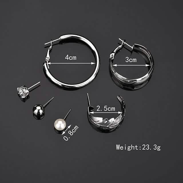6-Pair: Women's Simple Fashion Modern Trendy Earrings Cartsfy Inc.