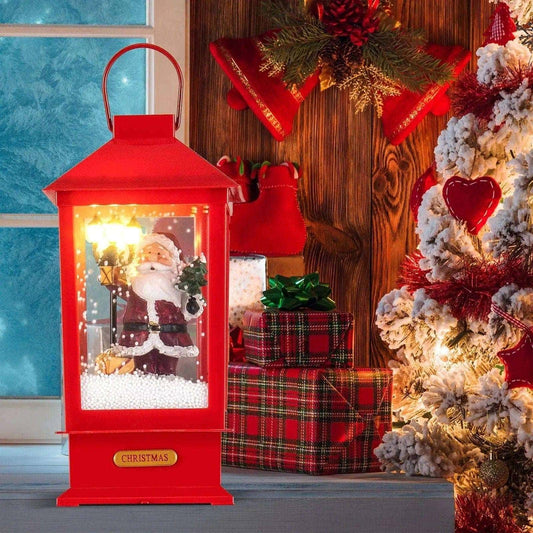 61 Inch Christmas Musical Street Lamp Post with Detachable Snow Globe Lantern-Red Cartsfy Inc.