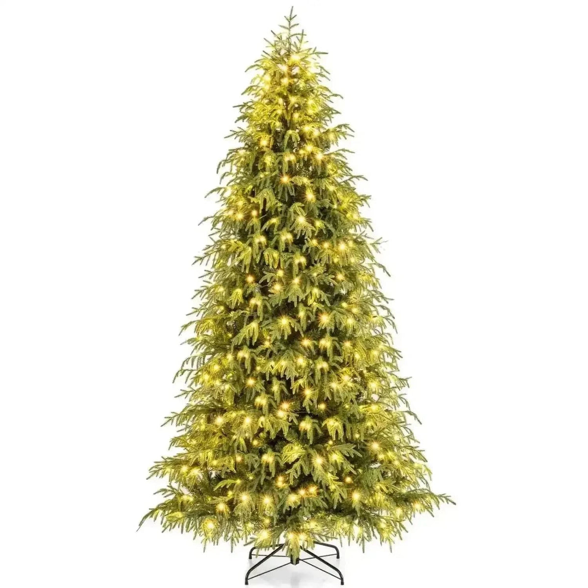 7 Feet Pre-Lit Artificial Christmas Tree Hinged Faux Xmas Tree with Soft Branch Tips Cartsfy Inc.