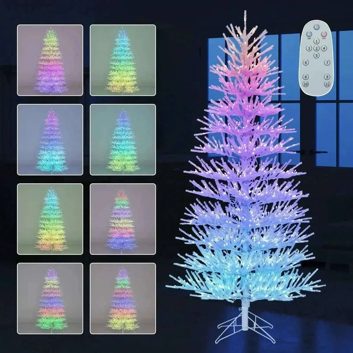 7 FT Artificial Pre-lit Christmas Tree Hinged Xmas Tree with 820 Coral-like Branch Tips Cartsfy Inc.