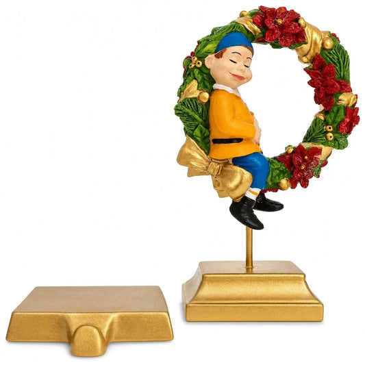 7-Inch Wreath Metal Christmas Stocking Holder Hanger with Elf Design BestPysanky Default Title Default Title-
