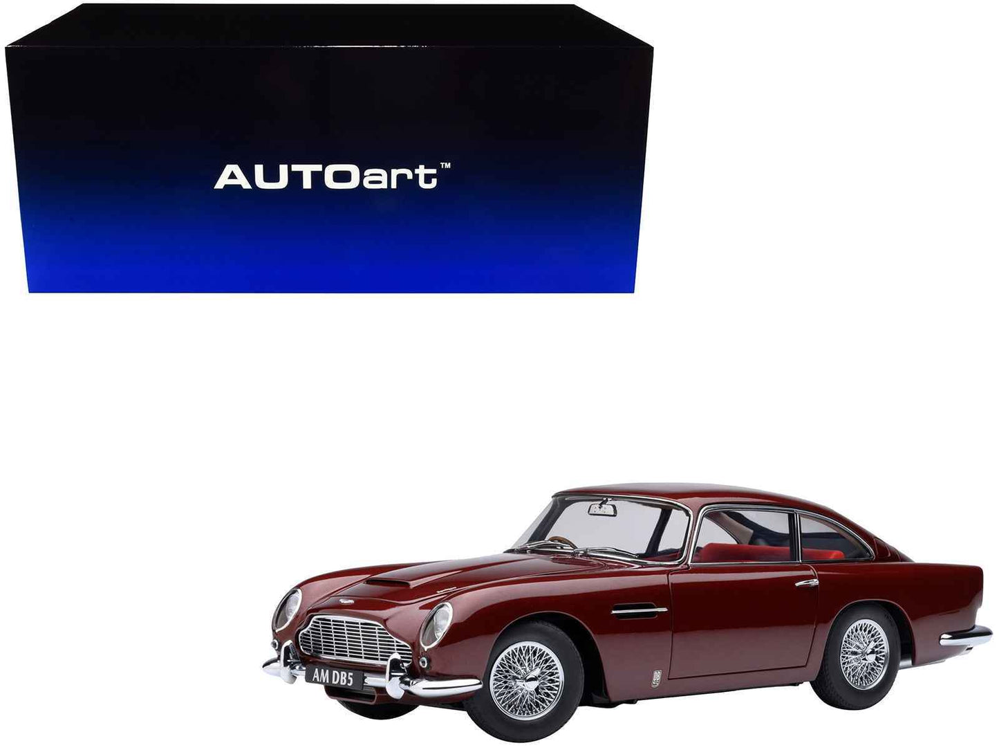 Aston Martin DB5 RHD (Right Hand Drive) Dubonnet Rosso Red Metallic 1/18 Model Car by Autoart Miniature Motors Default Title Default Title-
