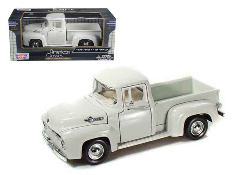 1956 Ford F-100 Pickup Truck White 1/24 Diecast Model Car by Motormax Miniature Motors Default Title Default Title-