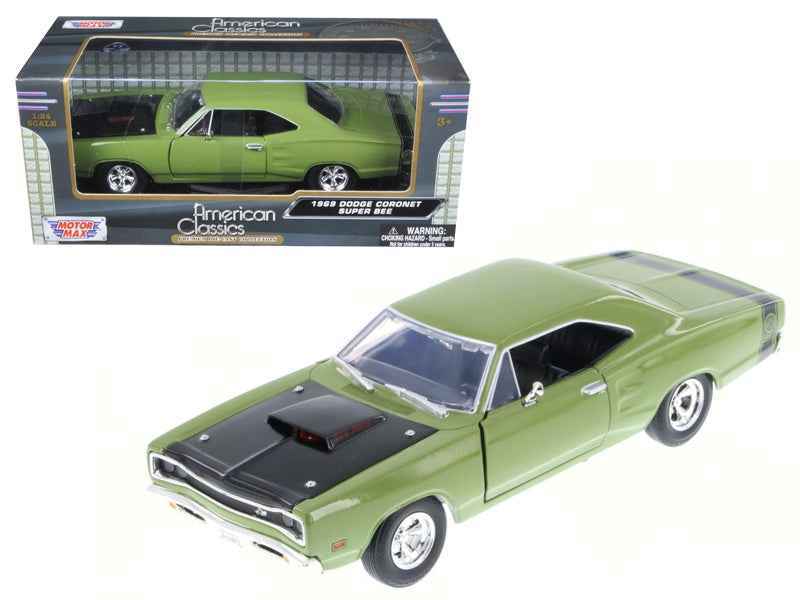1969 Dodge Coronet Super Bee Green 1/24 Diecast Model Car by Motormax Miniature Motors Default Title Default Title-