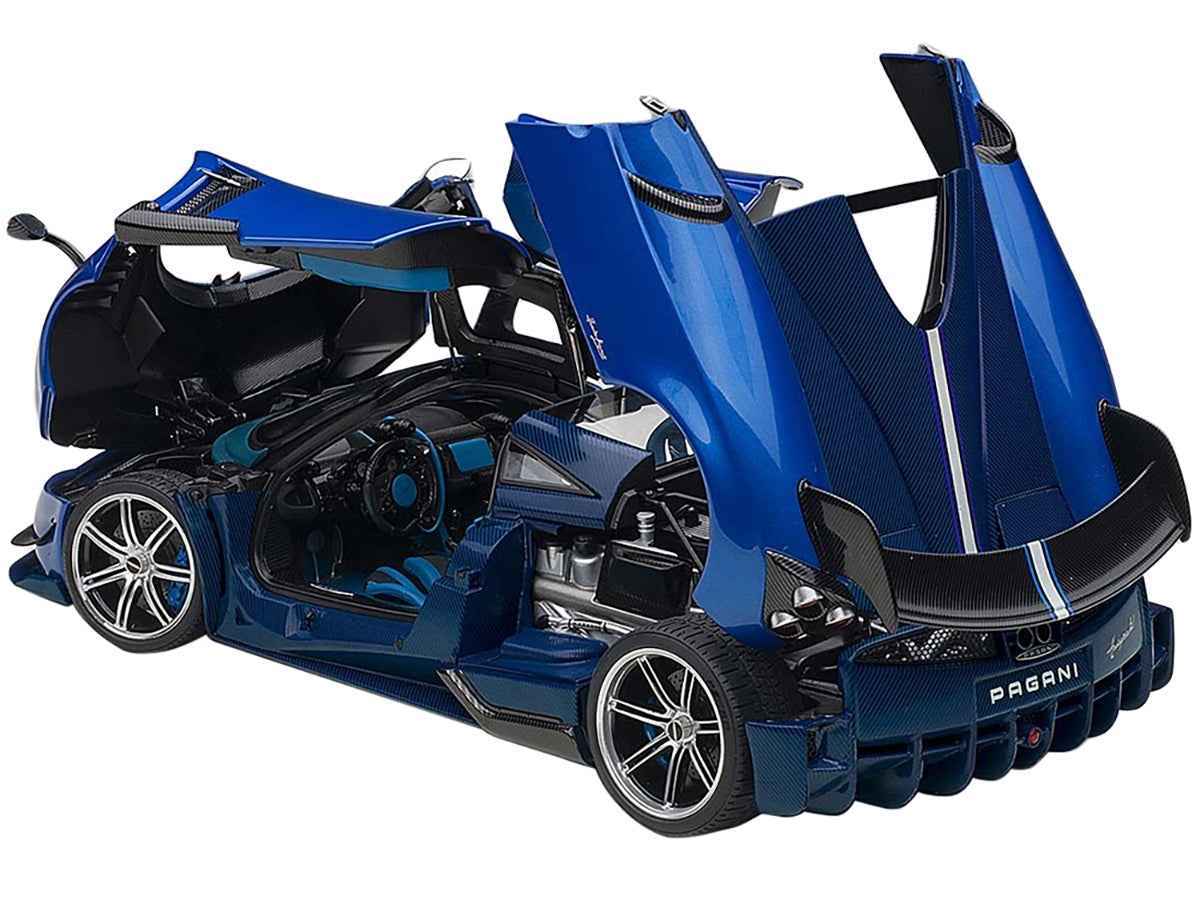 Pagani Huayra BC Blu Francia / Candy Blue Metallic with Carbon Accents 1/18 Model Car by Autoart Miniature Motors Default Title Default Title-