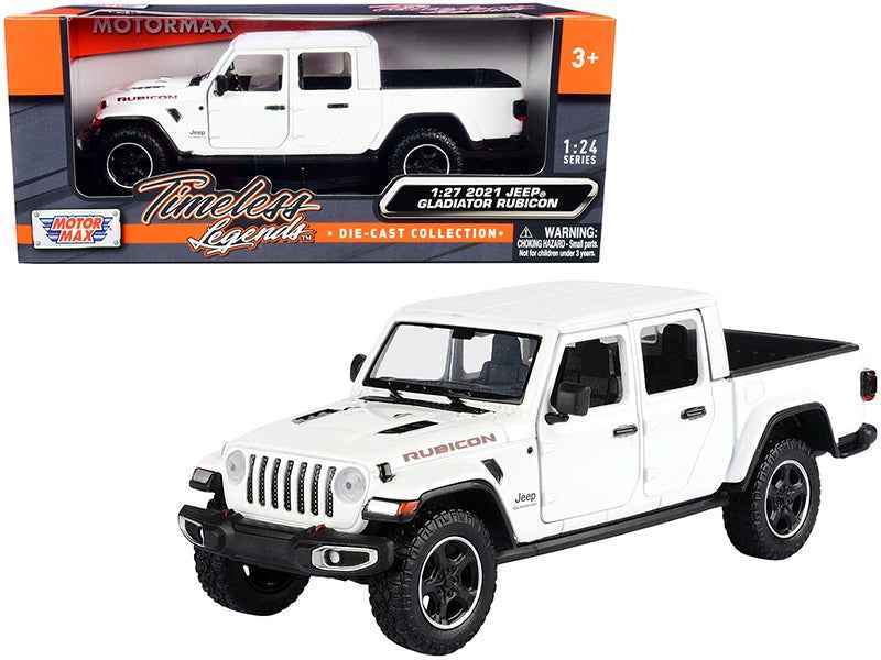 2021 Jeep Gladiator Rubicon (Closed Top) Pickup Truck White 1/24-1/27 Diecast Model Car by Motormax Miniature Motors Default Title Default Title-