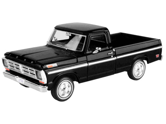 Black 1972 Ford F-100 pickup diecast model car, front view