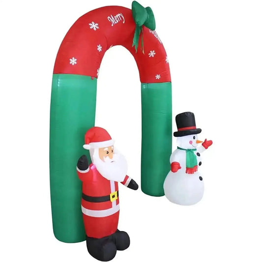 8 Foot Tall Lighted Christmas Inflatable Santa Claus and Snowman Archway Cartsfy Inc.