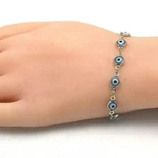 8" Gold Filled Evil Eye Light Blue Bracelet DailySale Default Title Default Title-