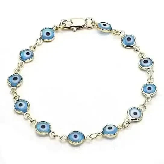 8" Gold Filled Evil Eye Light Blue Bracelet DailySale Default Title Default Title-