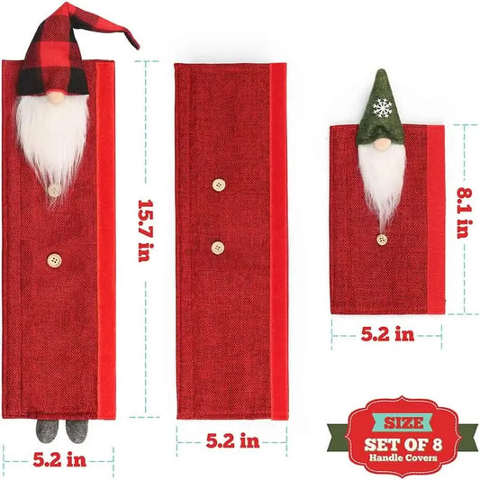 8-Piece: Gnome Christmas Refrigerator Handle Covers Set DailySale Default Title Default Title-