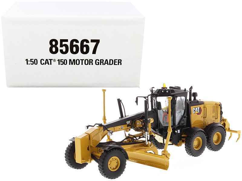 CAT Caterpillar 150 Motor Grader with Operator "High Line Series" 1/50 Diecast Model by Diecast Masters Miniature Motors Default Title Default Title-