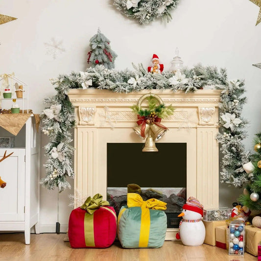 9 Feet Pre-Lit Artificial Christmas Garland with 50 LED Lights Cartsfy Inc.