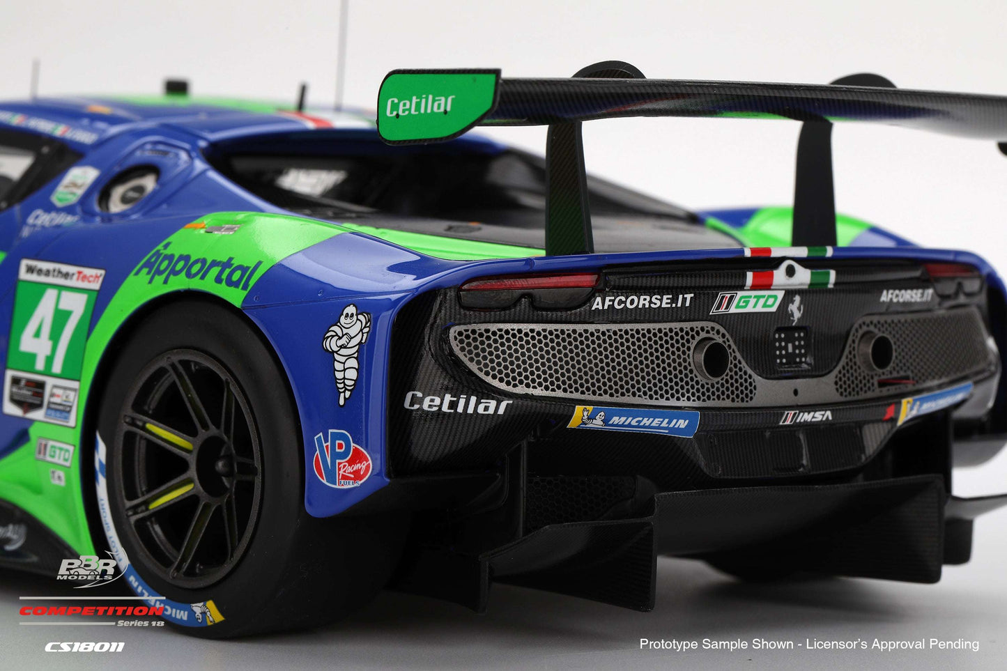 BBR Ferrari 296 GT3 #47 Cetilar Racing 2025 IMSA Daytona 24 Hrs Blue 1:18 STM Diecast Default Title Default Title-