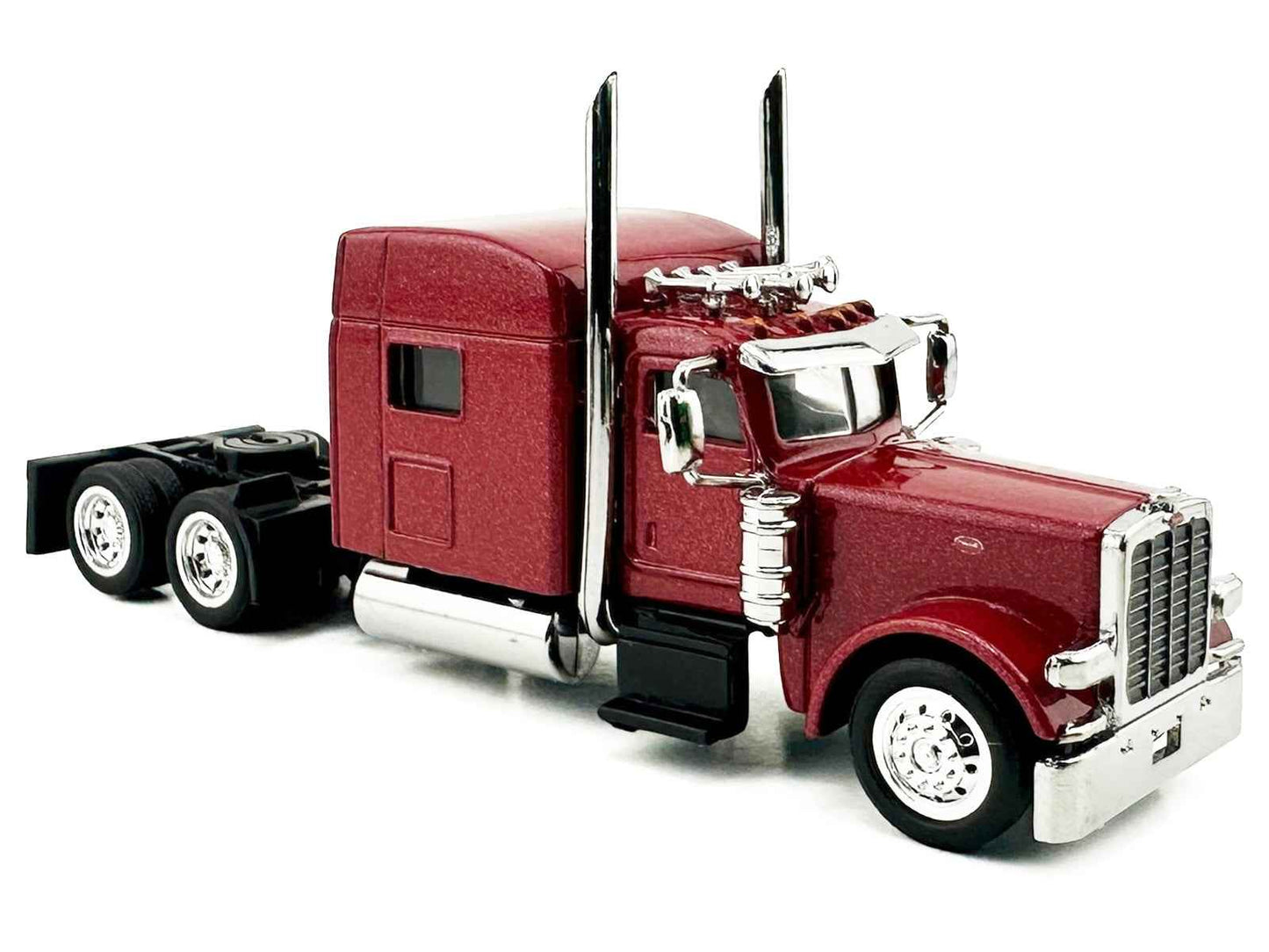 Peterbilt 389 Truck Tractor with Sleeper Cab Red Metallic 1/87 (HO) Scale Plastic Model Car by HO Logistics Miniature Motors Default Title Default Title-