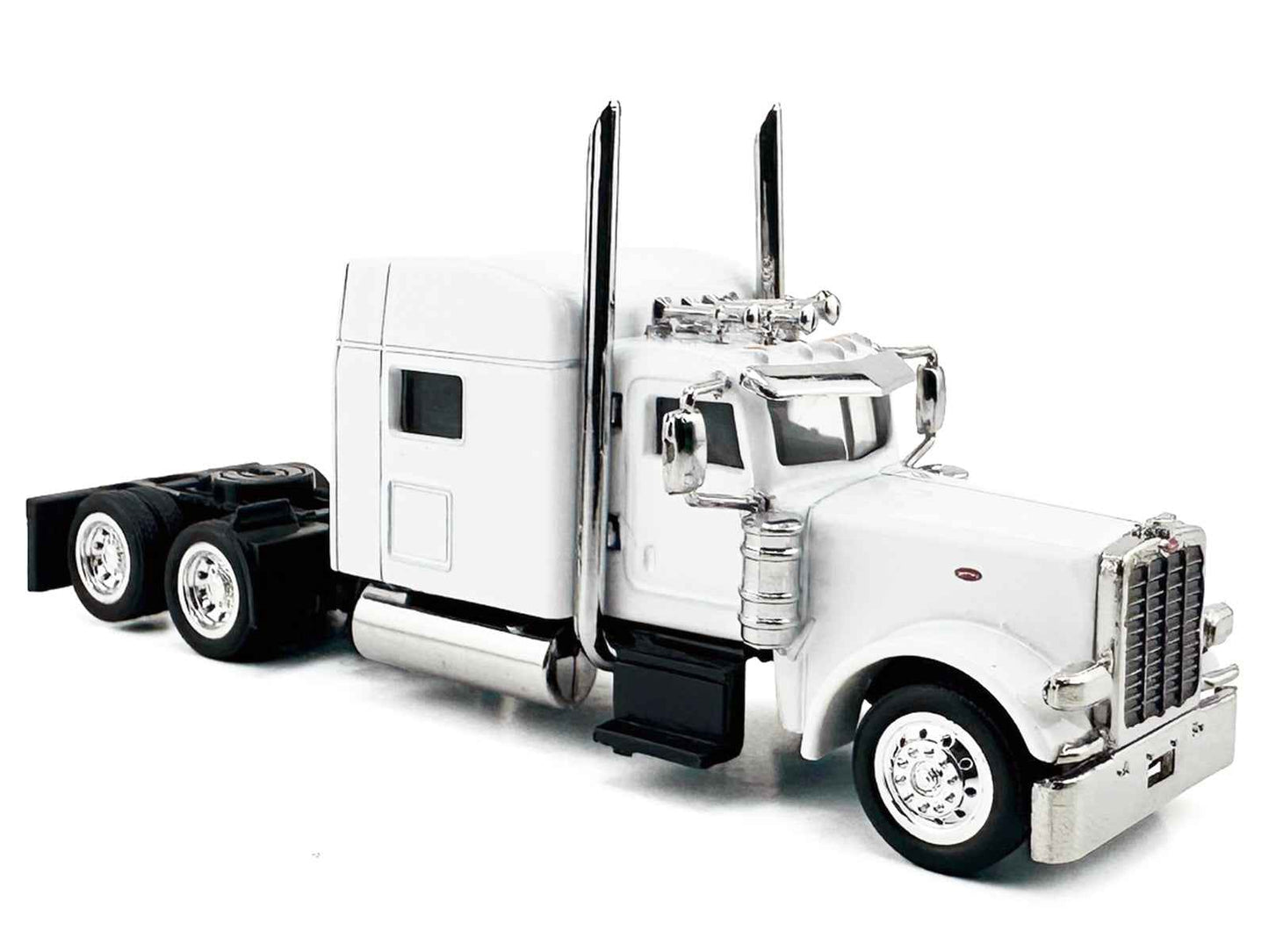Peterbilt 389 Truck Tractor with Sleeper Cab White 1/87 (HO) Scale Plastic Model Car by HO Logistics Miniature Motors Default Title Default Title-
