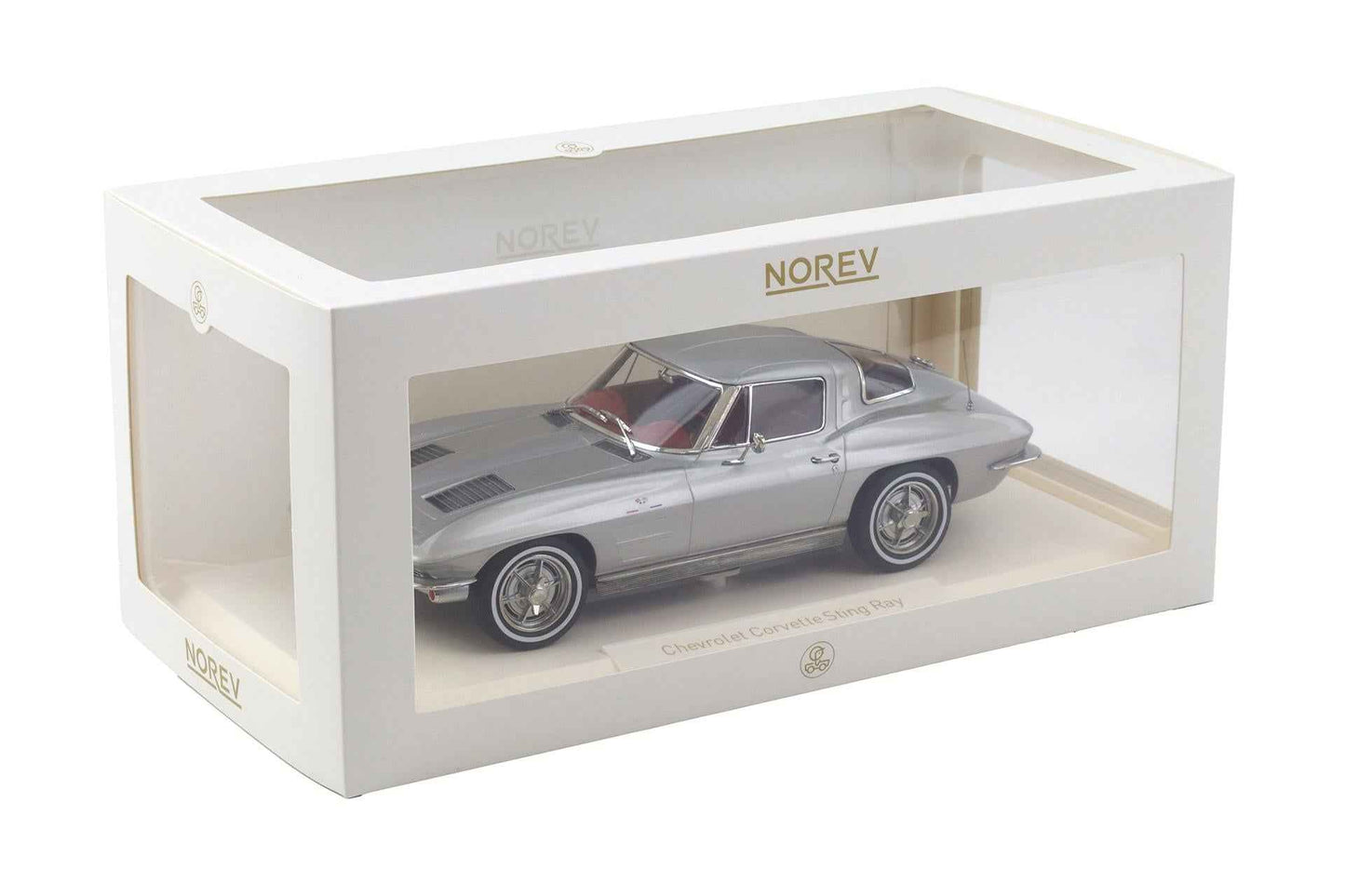 Norev 1963 Chevy Corvette C2 Stingray Sebring Silver 1:18 STM Diecast Default Title Default Title-