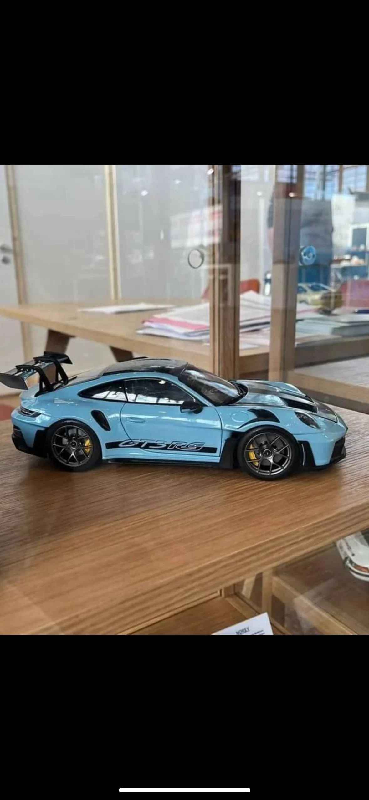 Norev 2022 Porsche 911 992 GT3 RS w/ Weissach Package Gulf Blue w/ Dark Silver Wheels 1:18 STM Diecast Default Title Default Title-
