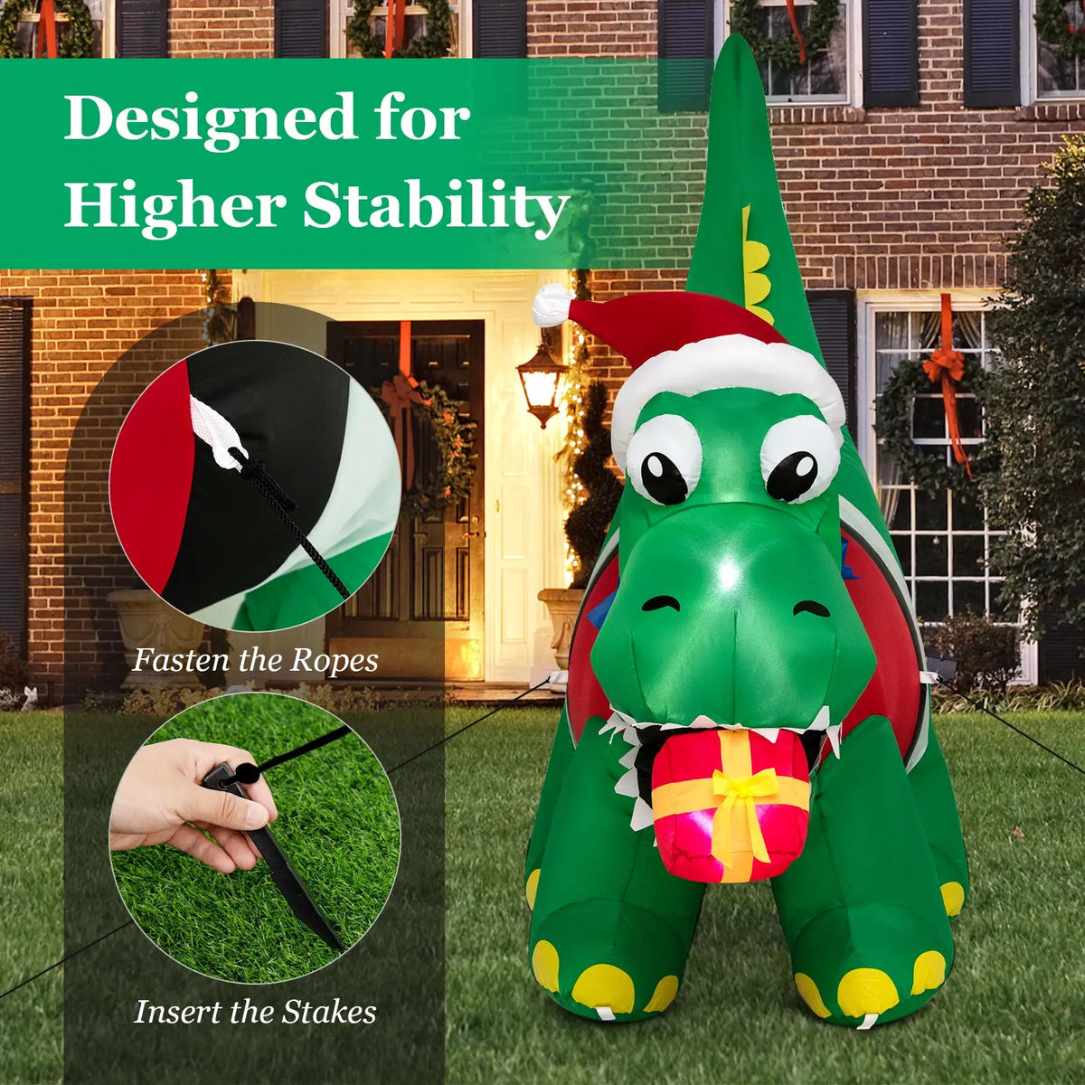 Inflatable Christmas Decoration with LED Lights for Yard
