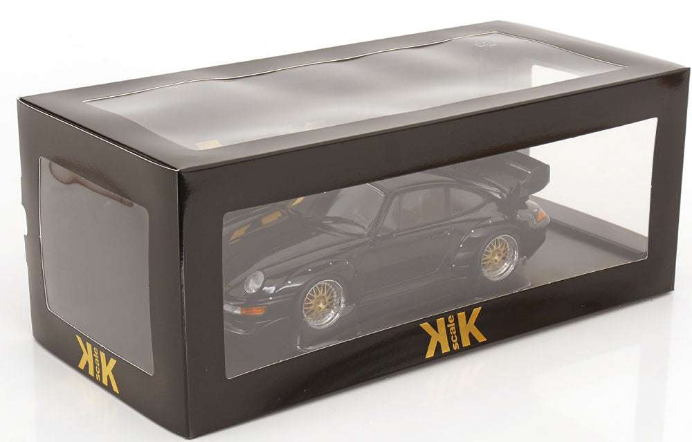 KK Scale 1996 Porsche 911 993 GT2 w/ Gold BBS Wheels Black 1:18 STM Diecast Default Title Default Title-