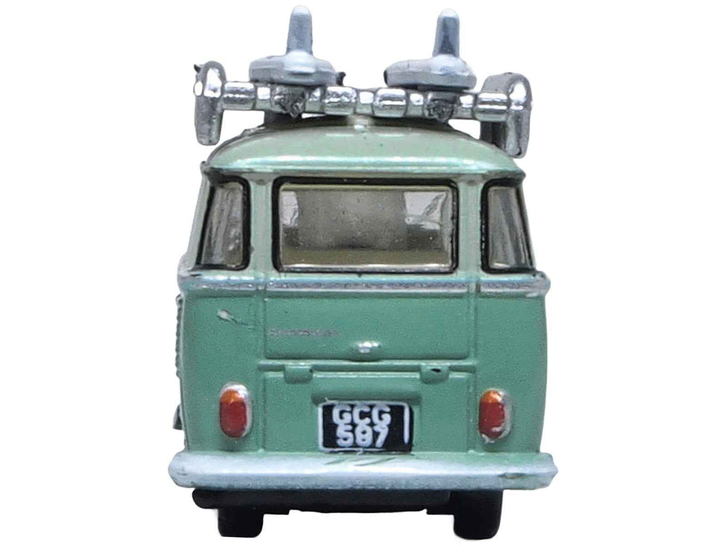 Volkswagen T1 Samba Bus RHD (Right Hand Drive) Green Two-Tone with Surfboards on Roof Rack 1/148 (N) Scale Diecast Model Car by Oxford Diecast Miniature Motors Default Title Default Title-