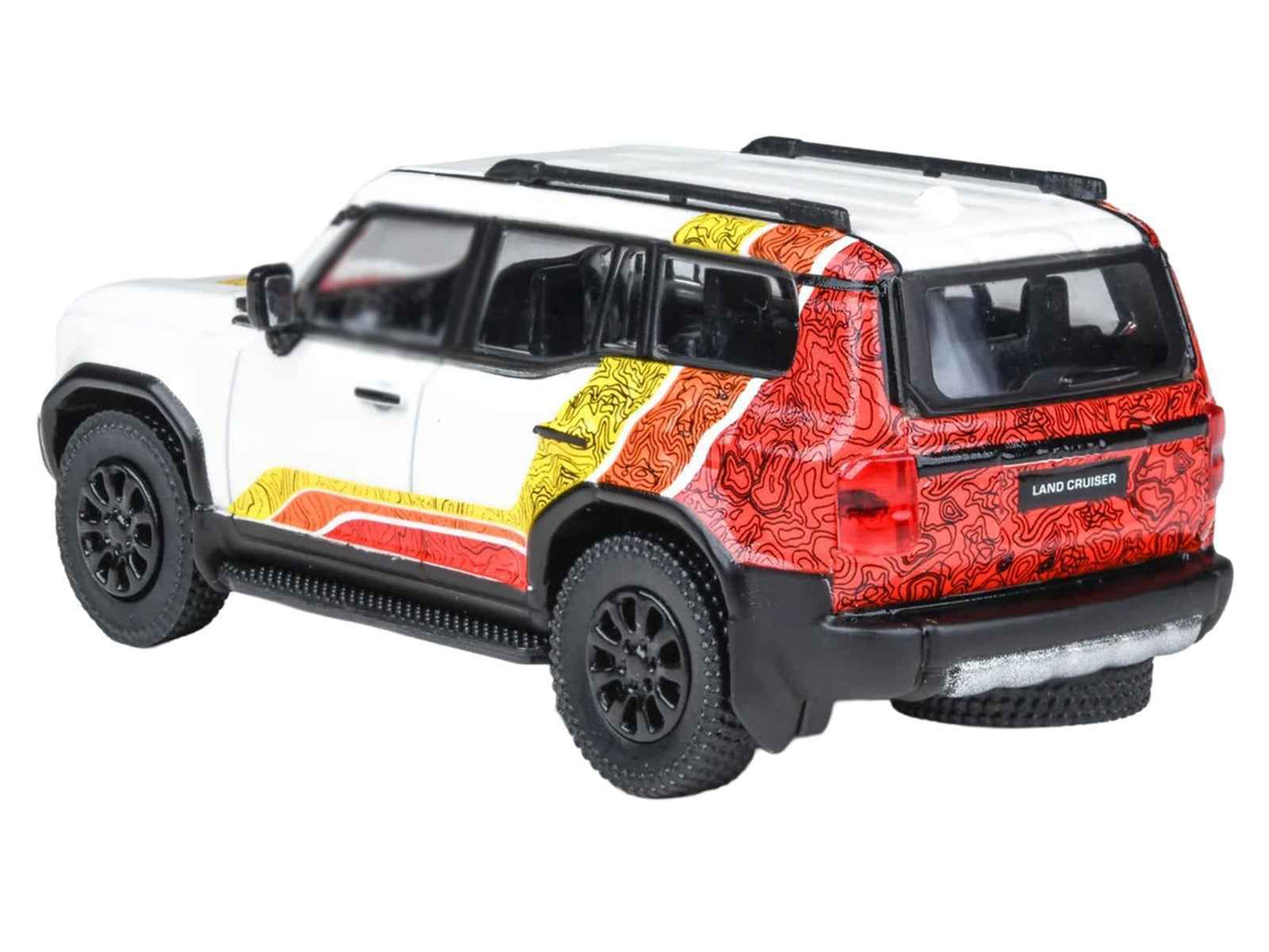2024 Toyota Land Cruiser 250 Prado White with "TRD" Stripes 1/64 Diecast Model Car by Paragon Models Miniature Motors Default Title Default Title-