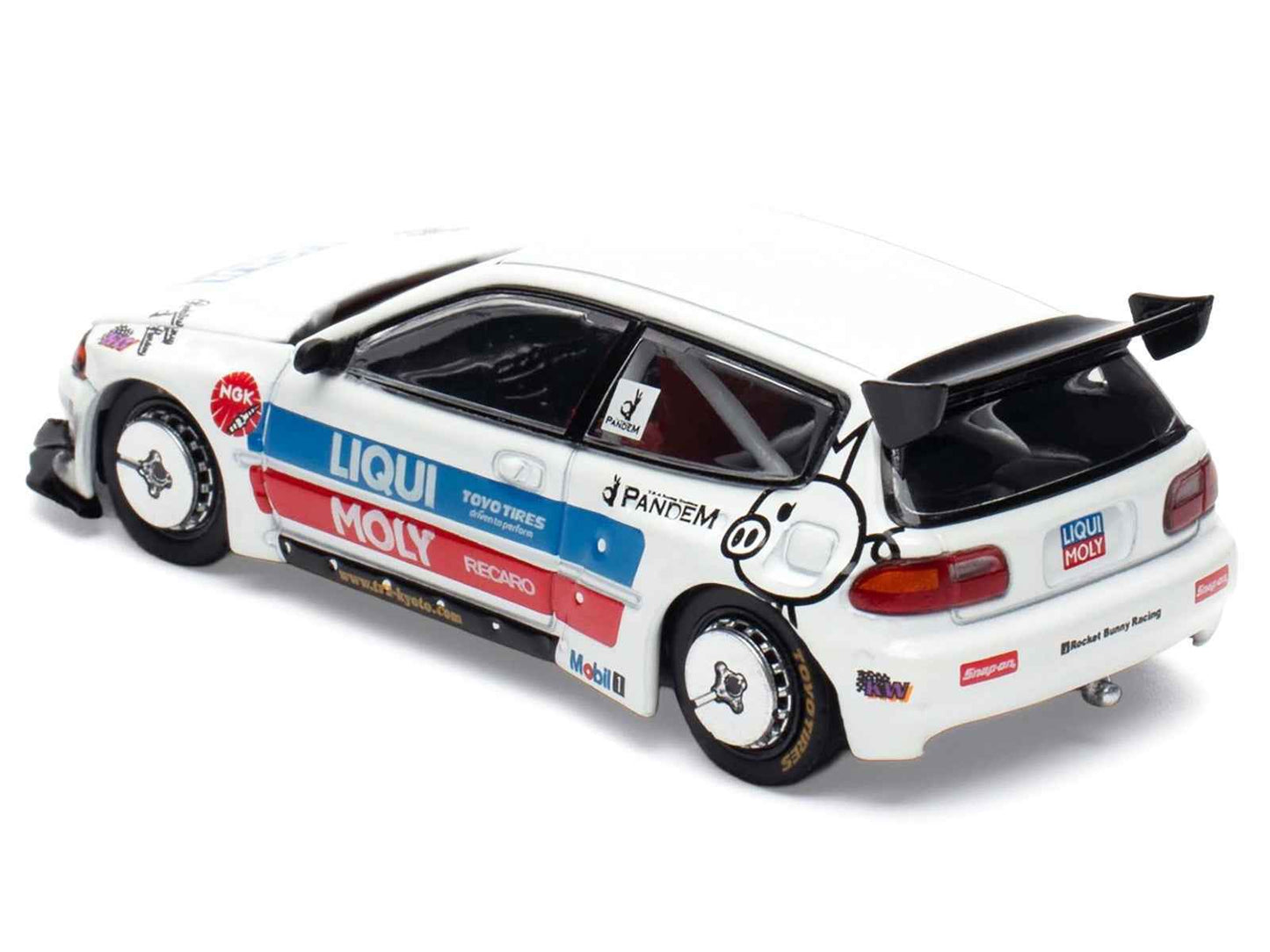 Pandem Civic EG6 RHD (Right Hand Drive) White with Stripes and Graphics "VDX - Tokyo Auto Salon Hong Kong 2025" Special Edition 1/64 Diecast Model Car by Pop Race Miniature Motors Default Title Default Title-