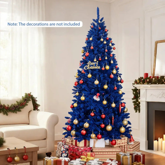 Pre-Lit Artificial Christmas Tree with 340 Blue LED Lights and 3 Modes-7 ft DirectDeals Default Title Default Title-