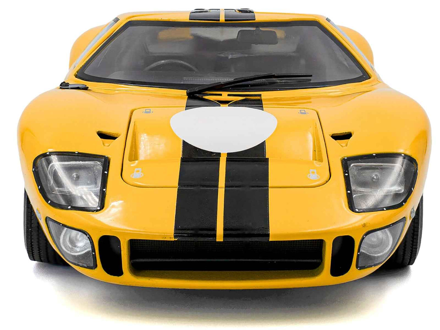 1968 Ford GT40 MK1 Yellow with Black Stripes "Competition" Series 1/18 Diecast Model Car by Solido Miniature Motors Default Title Default Title-