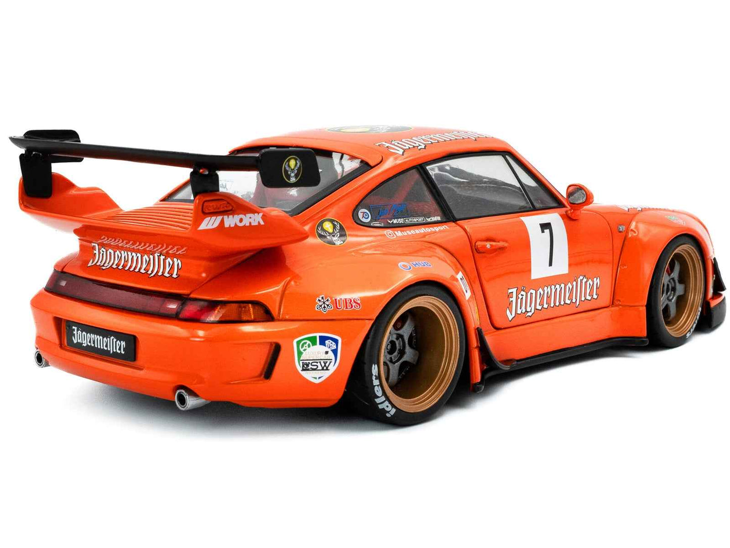 2020 RWB Bodykit #7 "Jagermeister" Orange with Graphics 1/18 Diecast Model Car by Solido Miniature Motors Default Title Default Title-