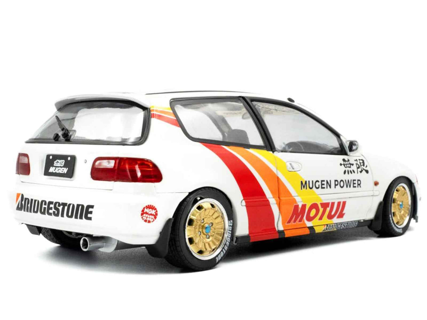 1991 Honda Civic (EG6) RHD (Right Hand Drive) "Mugen Racing" White with Stripes 1/18 Diecast Model Car by Solido Miniature Motors Default Title Default Title-