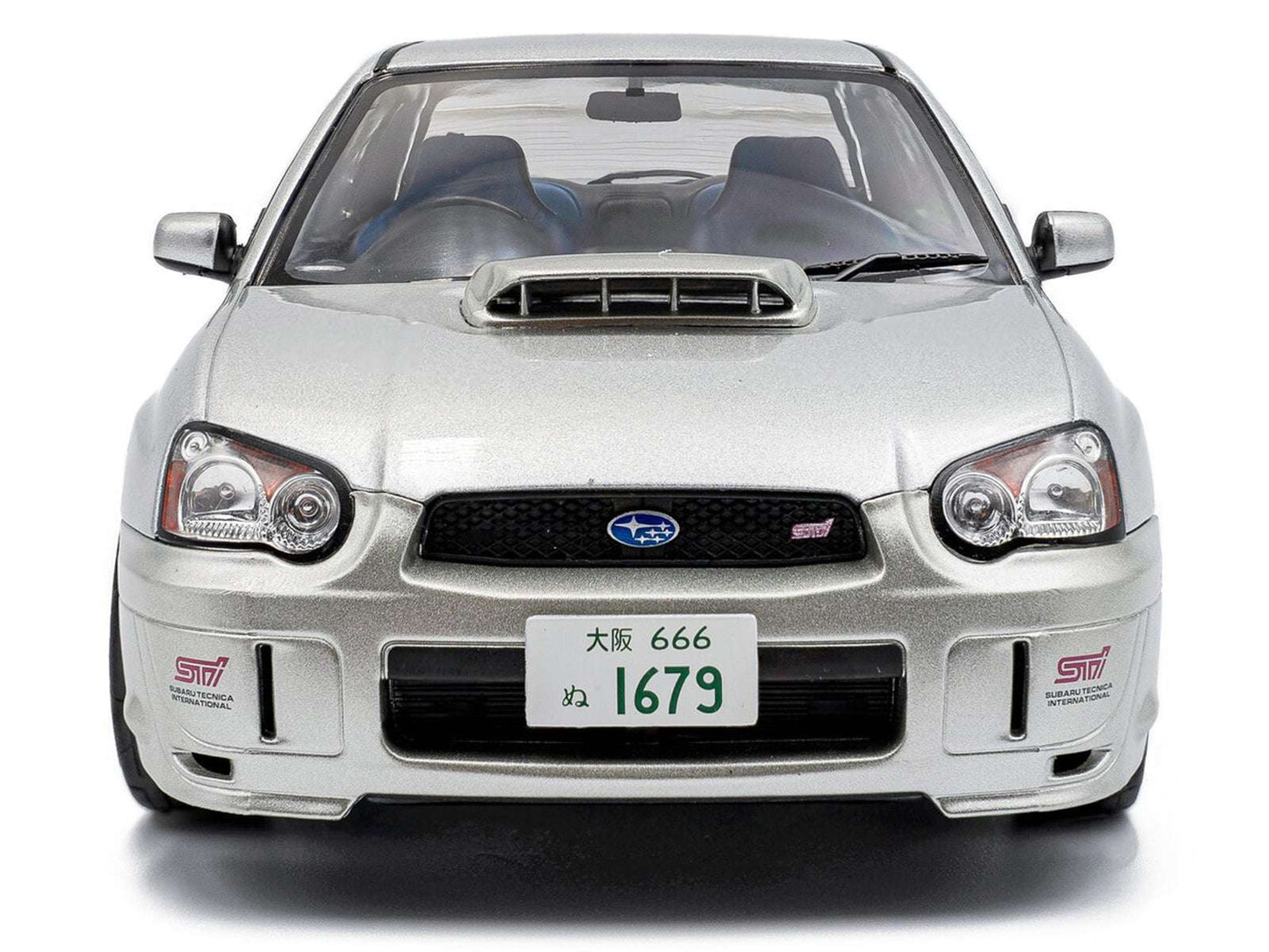 2004 Subaru Impreza WRX STI RHD (Right Hand Drive) Premium Silver Effect 1/18 Diecast Model Car by Solido Miniature Motors Default Title Default Title-
