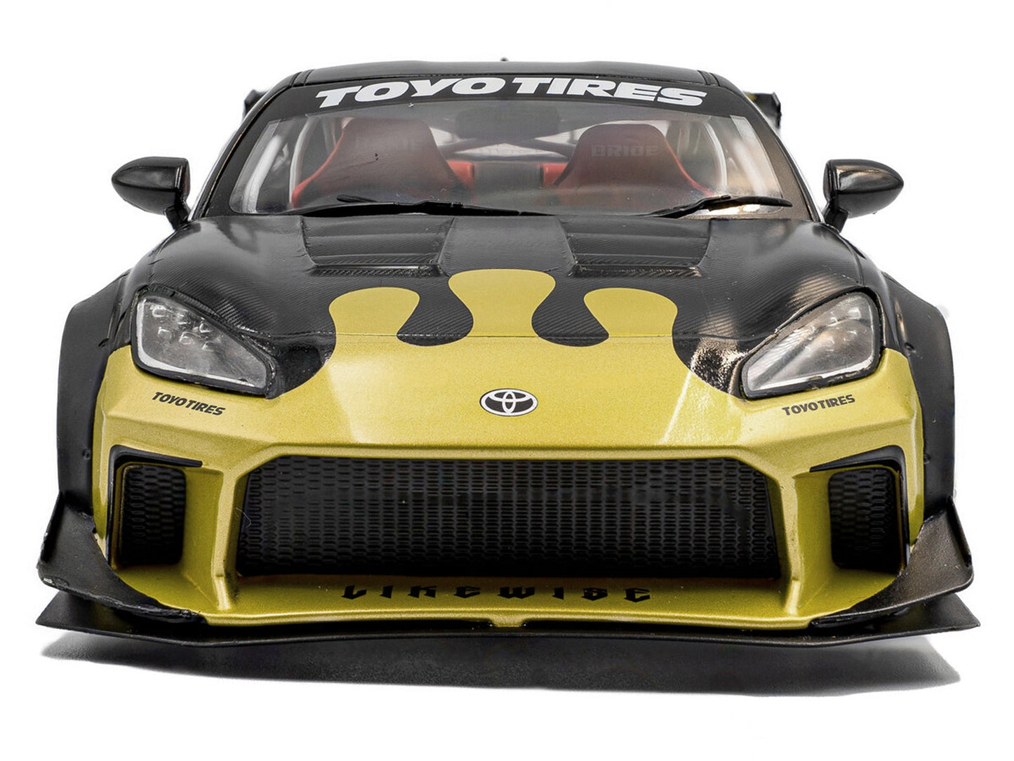 2024 Toyota GR86 Liberty Walk Body Kit RHD (Right Hand Drive) #24 Black with Gold Graphics 1/18 Diecast Model Car by Solido Miniature Motors Default Title Default Title-