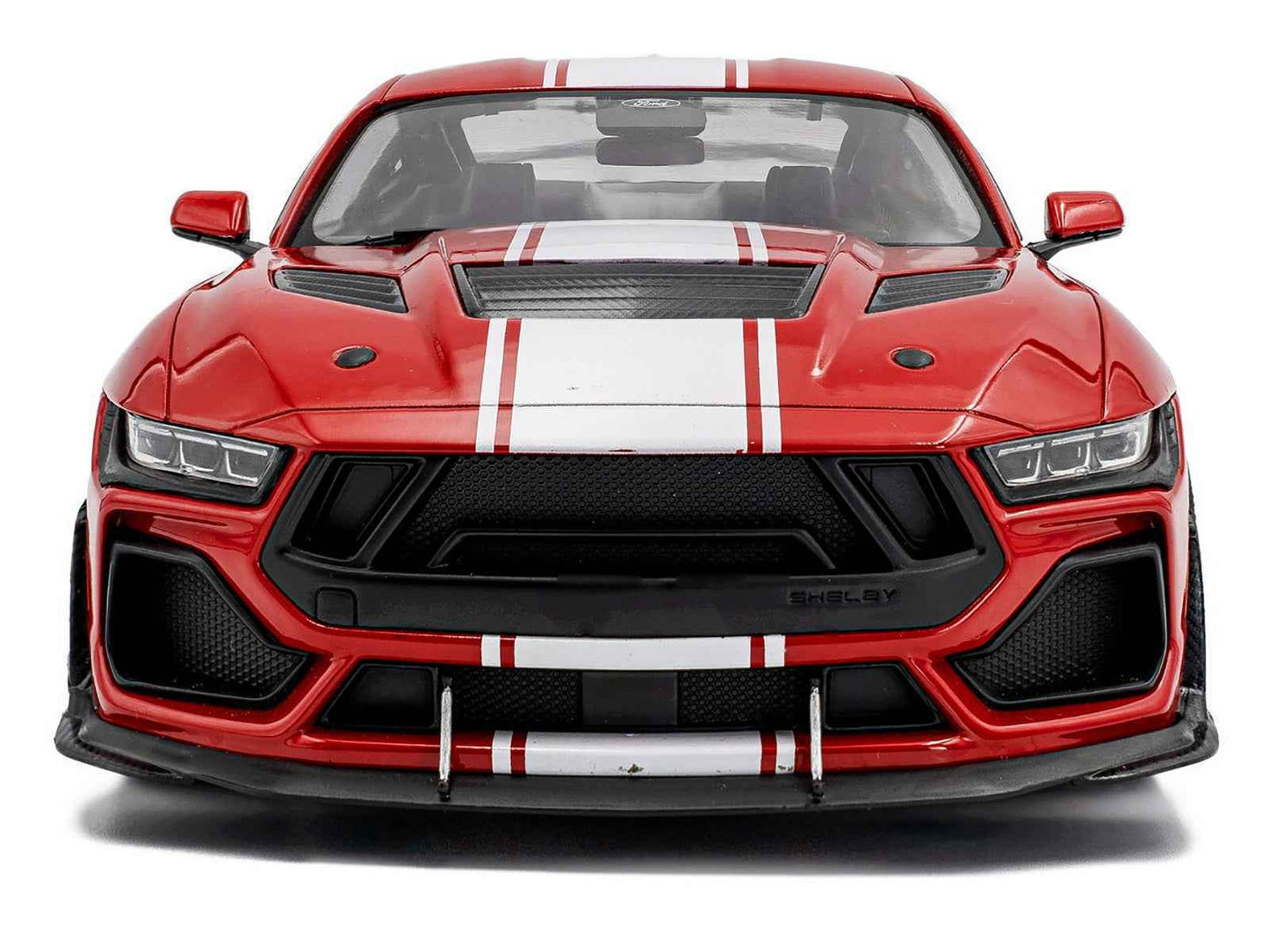 2024 Ford Shelby Mustang Super Snake Race Red with White Stripes 1/18 Diecast Model Car by Solido Miniature Motors Default Title Default Title-