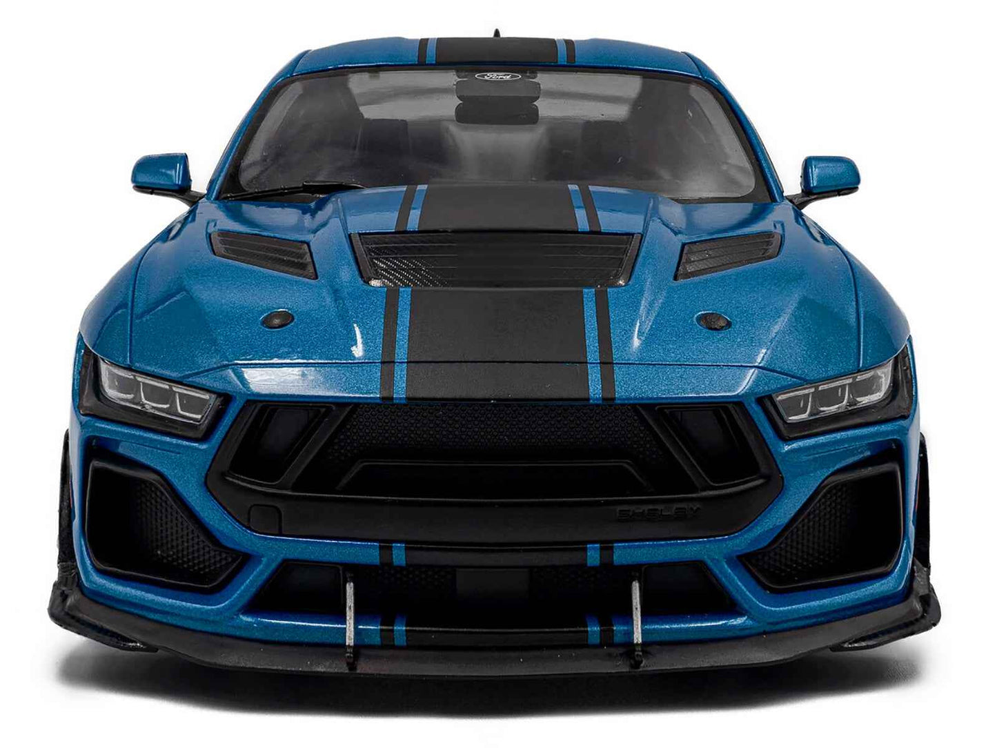 2024 Ford Shelby Mustang Super Snake Grabber Blue Metallic with Black Stripes 1/18 Diecast Model Car by Solido Miniature Motors Default Title Default Title-