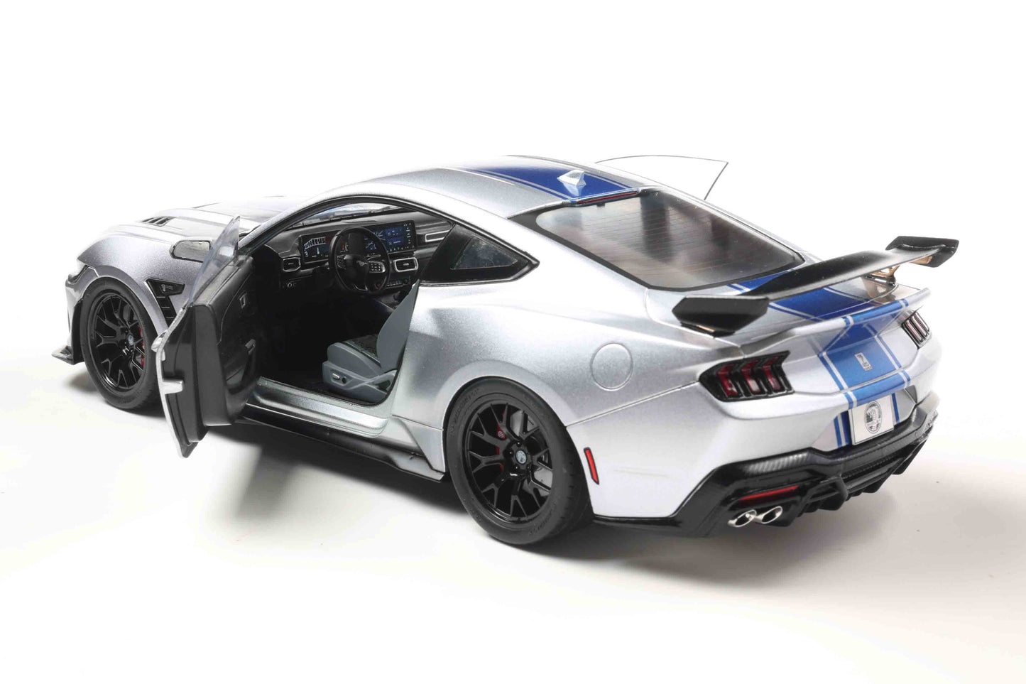 Solido 2025 Ford Shelby Mustang Super Snake Grey with Blue Stripes 1:18 STM Diecast Default Title Default Title-