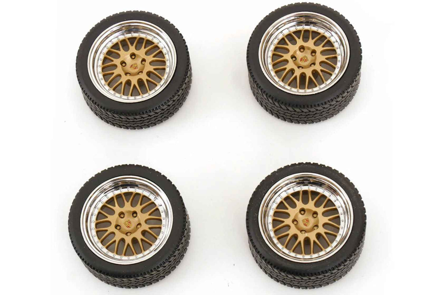KK Scale BBS LM Gold Wheel and Tire Set 1:18 STM Diecast Default Title Default Title-