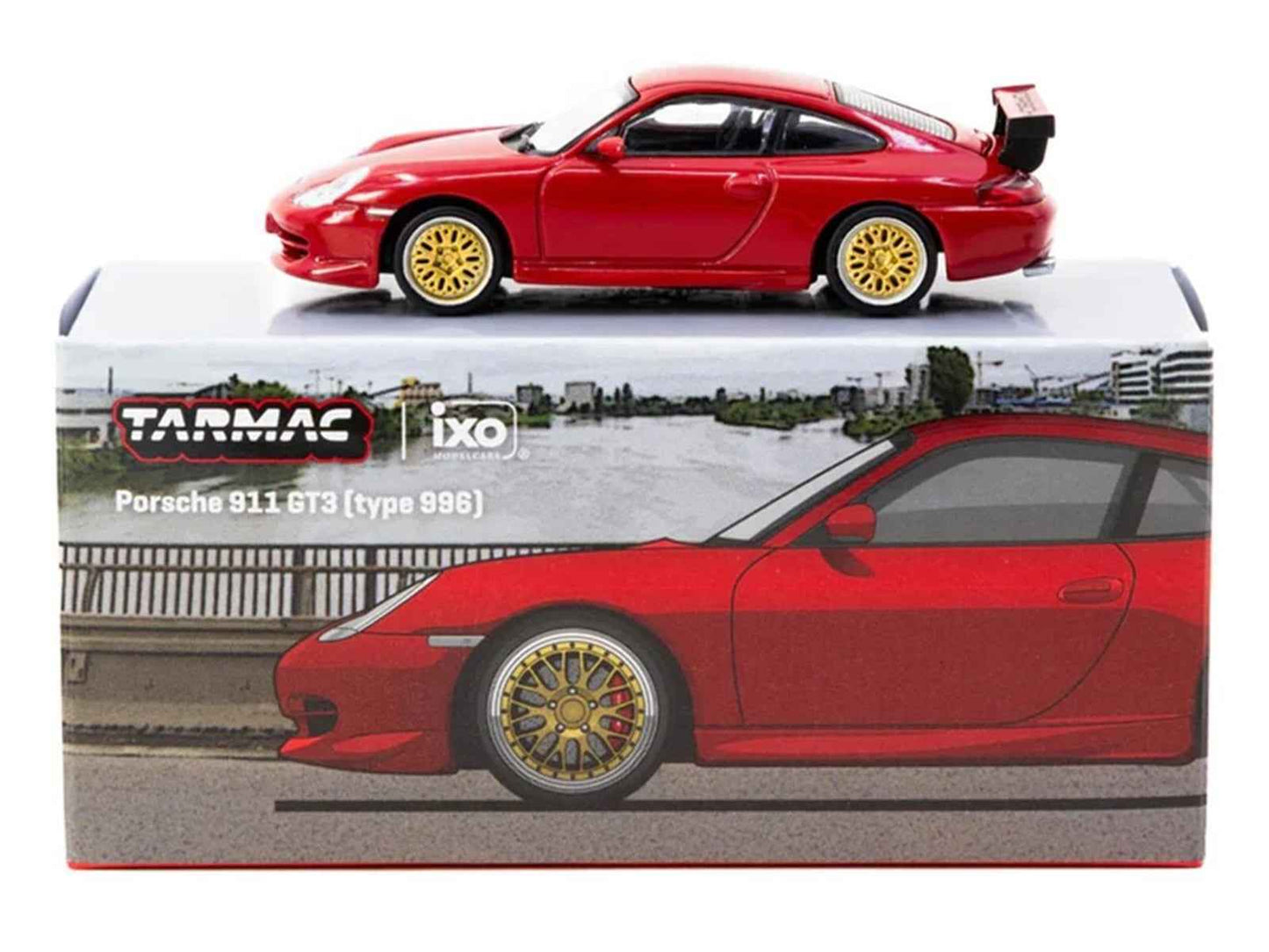 Porsche 911 GT3 (996) Red "Global64" Series 1/64 Diecast Model by Tarmac Works Miniature Motors Default Title Default Title-