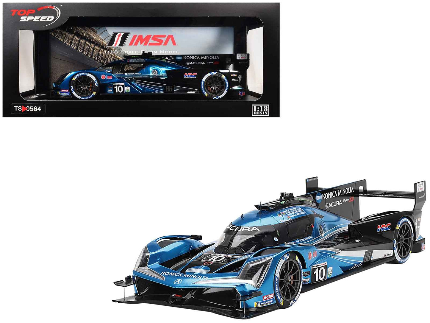 Acura ARX-06 GTP #10 Filipe Albuquerque - Marcus Ericsson - Brendon Hartley - Ricky Taylor "Wayne Taylor Racing with Andretti" IMSA "24 Hours of Daytona" (2024) 1/18 Model Car by Top Speed Cartsfy Inc.